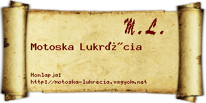Motoska Lukrécia névjegykártya